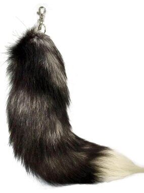 Women's Bro White Pendant Cosplay Costume Halloween Furry Tails Keychain Handbag